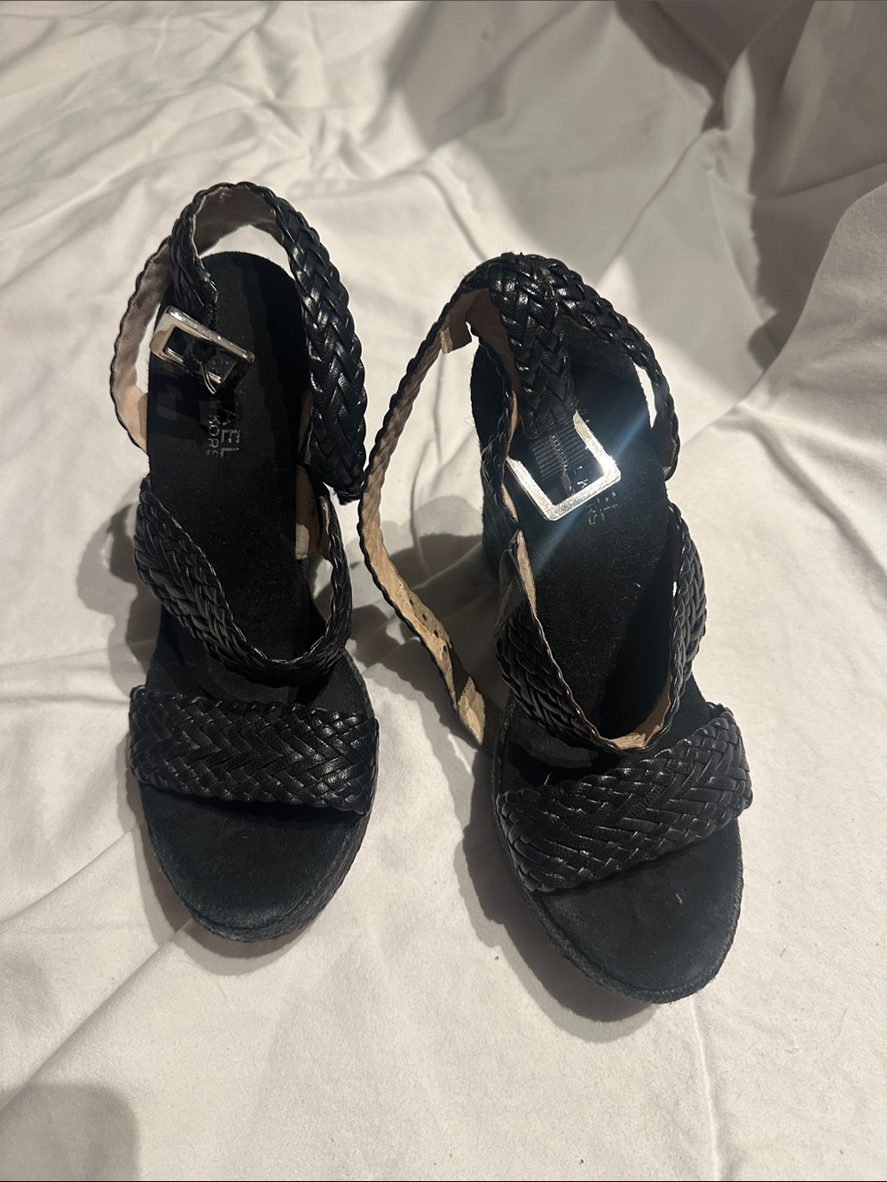 MICHAEL Michael Kors Black Braided Strap Heeled Sandals